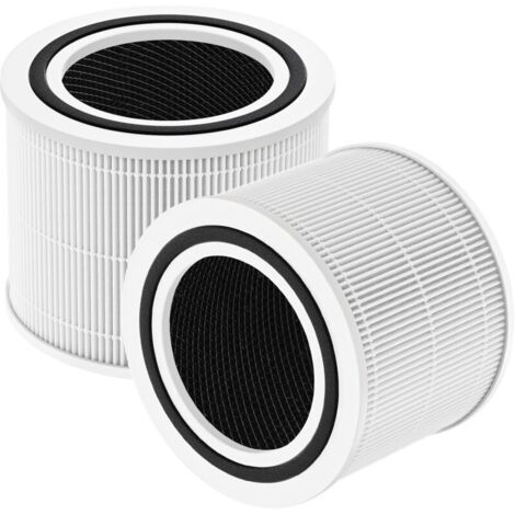 Filtros de repuesto para purificador de aire Levoit Core 300/Core 300S (paquete de 2) - Filtro HEPA H13 auténtico 3 en 1, filtro de carbón activado de alta eficiencia y prefiltro, filtración de 3 etap