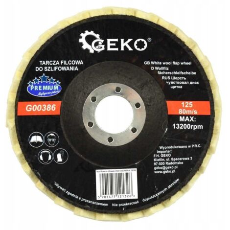 Filz-Schleifscheibe 125mm GEKO PREMIUM (10/100/150)