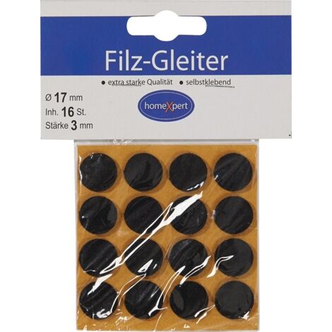 Filzgleiter 17mm Filz braun selbstkl.16 St./SB-Karte