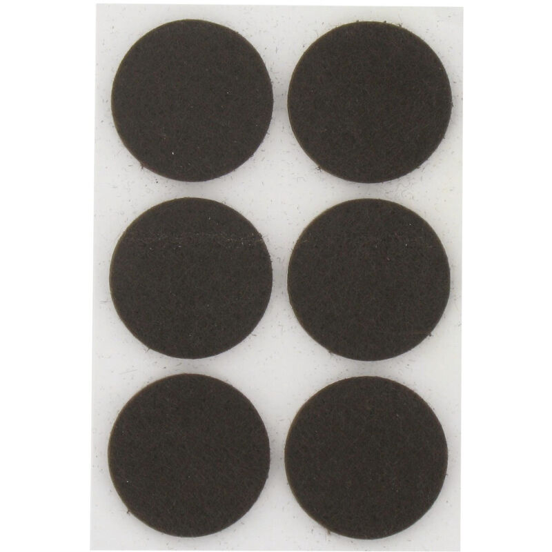 Filzgleiter braun, rund, selbstklebend, ø 28 mm, 6 Stück