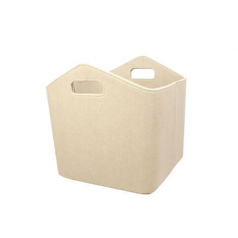 Filzkorb Kaminzubehör Holzkorb Beige Holztrage Aufbewahrungskorb Spielzeugkorb