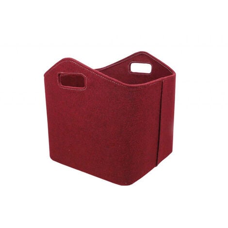 LIENBACHER Filzkorb Kaminzubehör Holzkorb Rot Holztrage Aufbewahrungskorb Spielzeugkorb