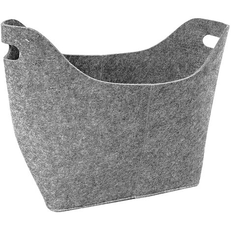 Filztasche Feuerholz Korb Grau-M290700-grau