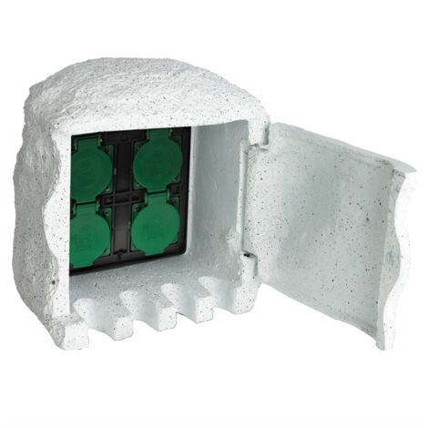 FIMEI 4 prises de jardin étanches Résine Blanc
