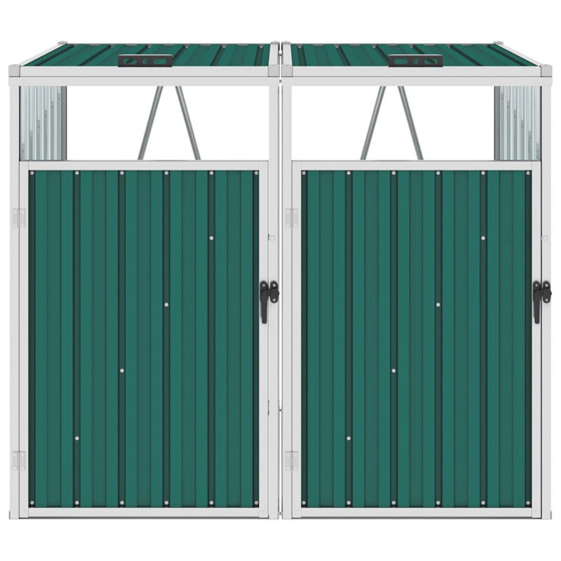 Fimei - Abri de poubelle double Vert 143x81x121 cm Acier
