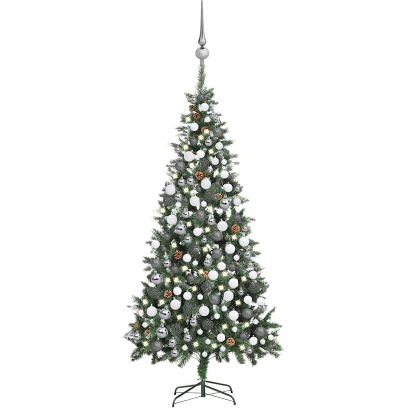 Arbre de Noël artificiel led et boules et pommes de pin 210 cm - Fimei
