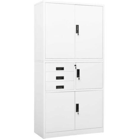 FIMEI Armoire de bureau Blanc 90x40x180 cm Acier