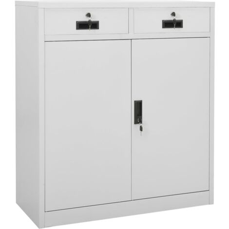 FIMEI Armoire de bureau Gris clair 90x40x102 cm Acier