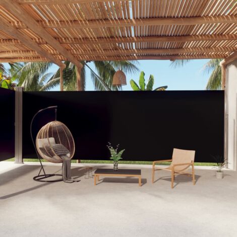 FIMEI Auvent latéral rétractable Noir 220x1000 cm