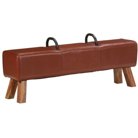 FIMEI Banc cheval d'arçon vintage Cuir véritable de chèvre