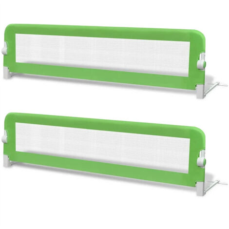 FIMEI Barrière de lit de sécurité pour tout-petits 2pcs Vert 150x42cm