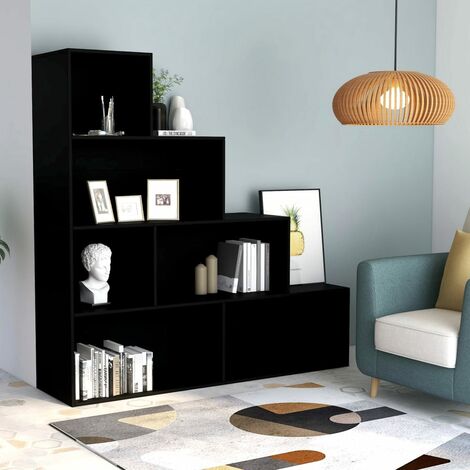 FIMEI Bibliothèque/Séparateur de pièce Noir 155x24x160 cm Aggloméré