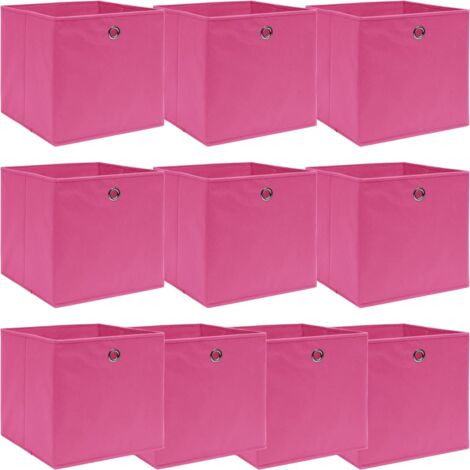 FIMEI Boîtes de rangement 10 pcs Rose 32x32x32 cm Tissu