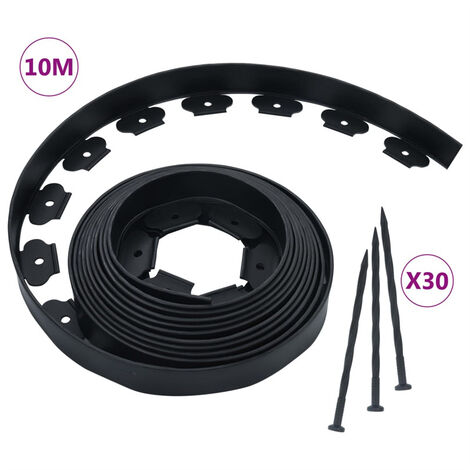 FIMEI Bordure de pelouse flexible avec 30 piquets 10 m 5 cm