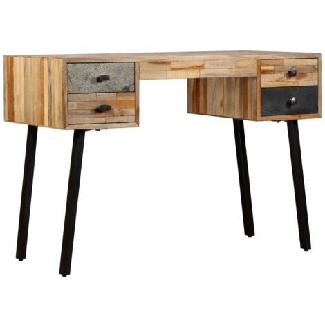 FIMEI Bureau Teck de récupération massif 110 x 50 x 76 cm
