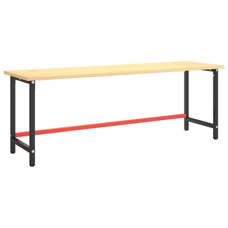 FIMEI Cadre de banc de travail Noir et rouge mat 220x57x79 cm Métal