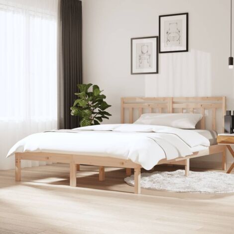 FIMEI Cadre de lit Bois de pin massif 140x190 cm