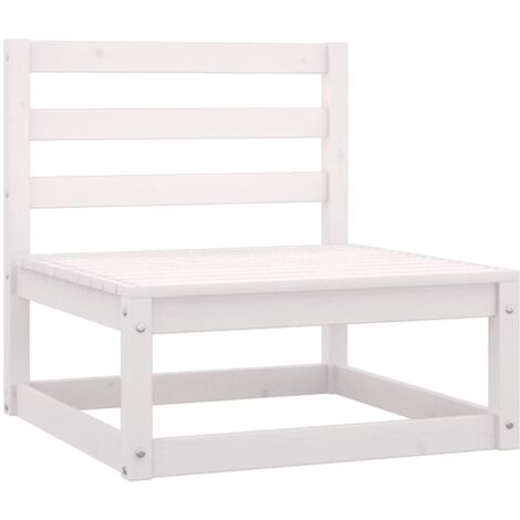 FIMEI Canapé central de jardin Blanc Bois de pin massif
