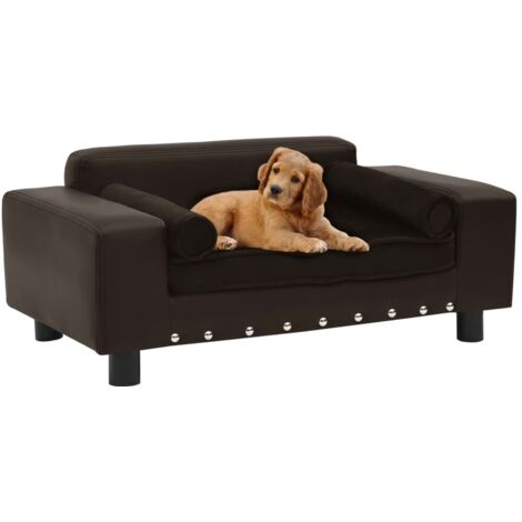 FIMEI Canapé pour chien Marron 81x43x31 cm Peluche et similicuir