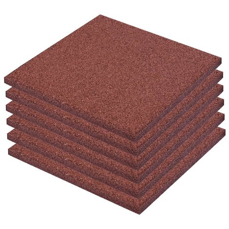 FIMEI Carreaux de protection antichoc 6pcs Caoutchouc 50x50x3cm Rouge