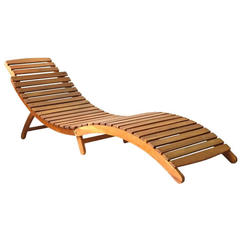 FIMEI Chaise longue Bois d'acacia solide Marron