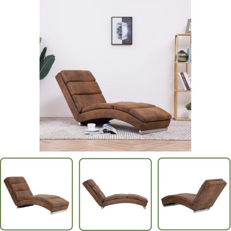 FIMEI Chaise longue Marron Similicuir daim