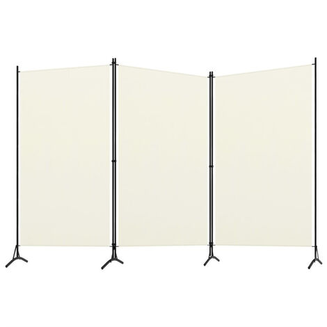 FIMEI Cloison de séparation 3 panneaux Blanc crème 260x180 cm