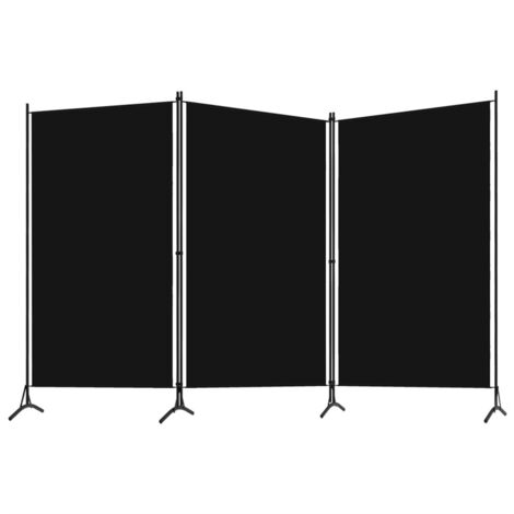 FIMEI Cloison de séparation 3 panneaux Noir 260x180 cm