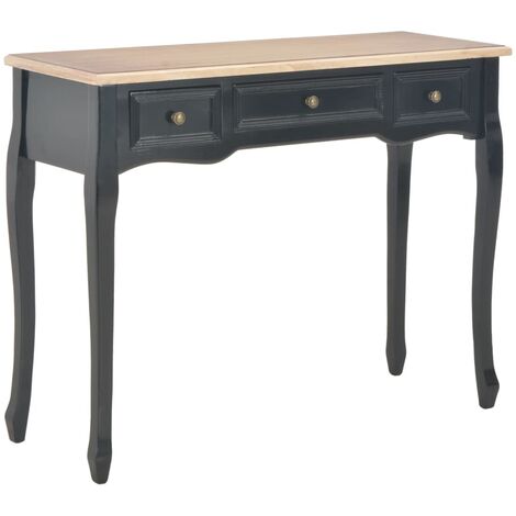 FIMEI Coiffeuse Console avec 3 Tiroirs Noir