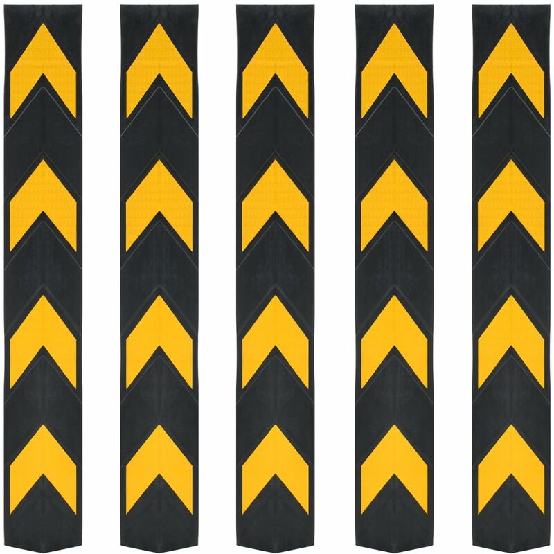 Inlife Cornière de protection réfléchissante 5 pcs Caoutchouc 80 cm