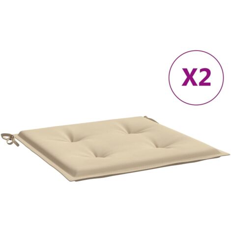 FIMEI Coussins de chaise de jardin 2 pcs Beige 40x40x3 cm Tissu