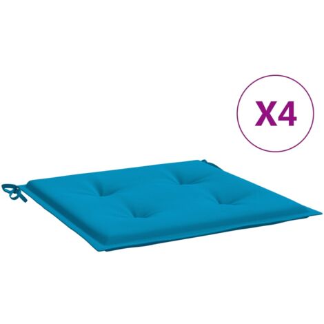 FIMEI Coussins de chaise de jardin 4 pcs Bleu 50x50x3 cm Tissu