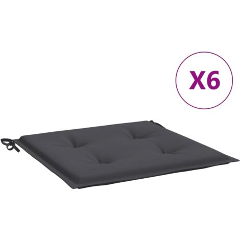 FIMEI Coussins de chaise de jardin 6 pcs Anthracite 50x50x3 cm Tissu