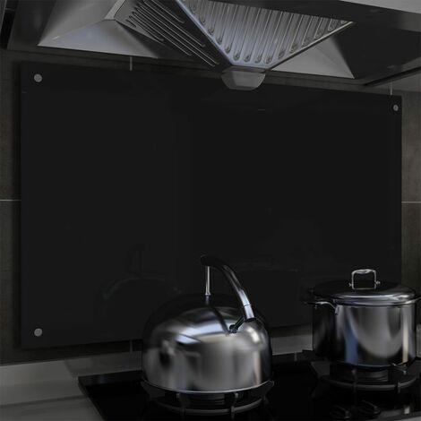 FIMEI Dosseret de cuisine Noir 100 x 60 cm Verre trempé