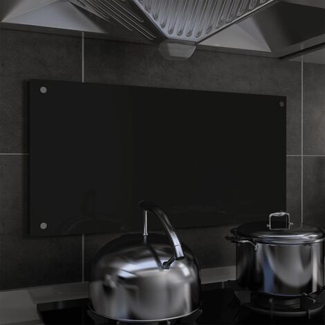 FIMEI Dosseret de cuisine Noir 80 x 40 cm Verre trempé