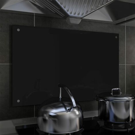 FIMEI Dosseret de cuisine Noir 80 x 50 cm Verre trempé
