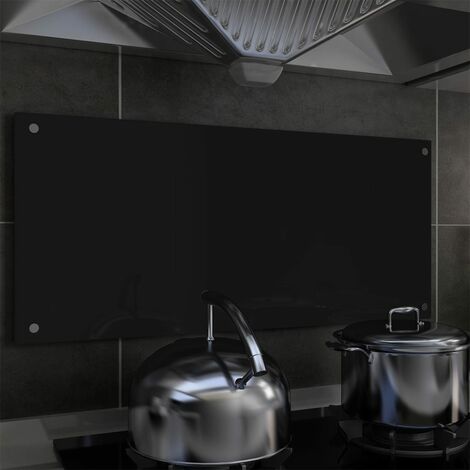 FIMEI Dosseret de cuisine Noir 90 x 40 cm Verre trempé