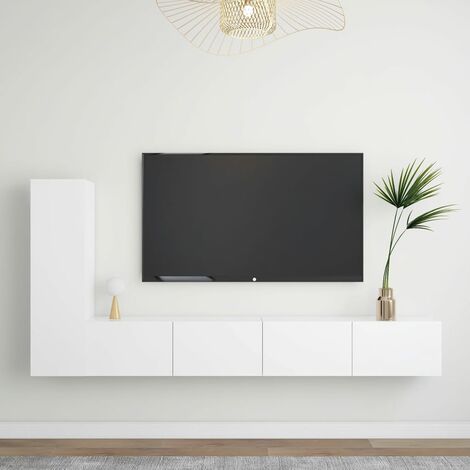 FIMEI Ensemble de meuble TV 3 pcs Blanc Aggloméré