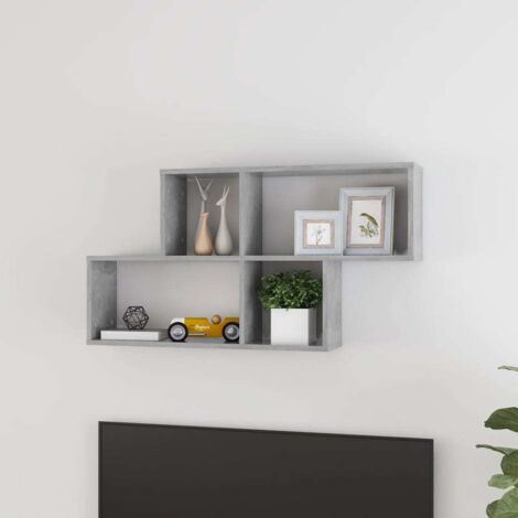 FIMEI Étagère murale Gris béton 100x18x53 cm Aggloméré