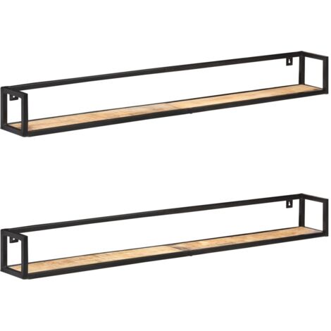 FIMEI Étagères murales 2 pcs 160 cm Bois de manguier brut