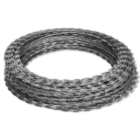 FIMEI Fil de fer barbelé NATO Rouleau hélicoïdal Acier galvanisé 60 m