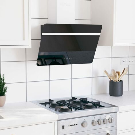 FIMEI Hotte murale 60 cm Acier et verre trempé Noir
