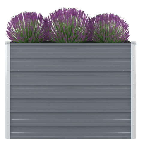 FIMEI Jardinière 100 x 100 x 77 cm Gris Acier galvanisé