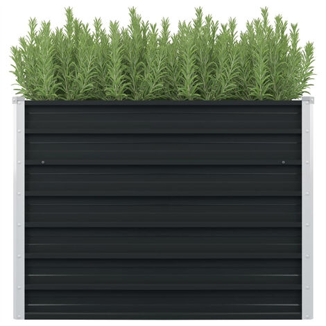 FIMEI Jardinière surélevée Anthracite 100x100x77 cm Acier galvanisé