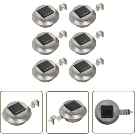 FIMEI Lampe solaire à LED ronde d'extérieur 6 pcs 12 cm Blanc
