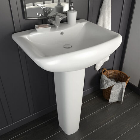 FIMEI Lavabo autoportant avec socle Céramique Blanc 580x470x200 mm