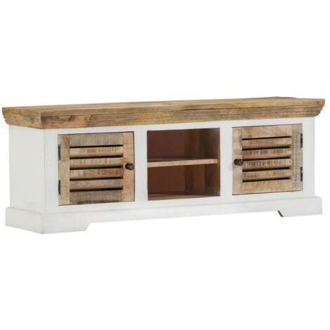 FIMEI Meuble TV 110x30x40 cm Bois massif de manguier
