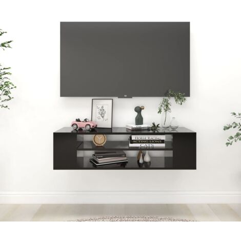 FIMEI Meuble TV suspendu Noir 100x30x26,5 cm Aggloméré
