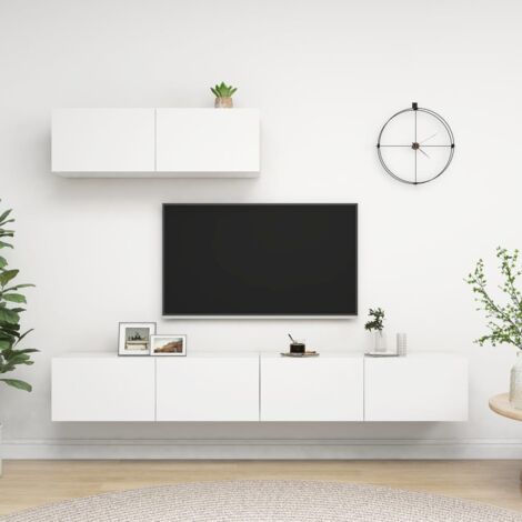 FIMEI Meubles TV 3 pcs Blanc Aggloméré