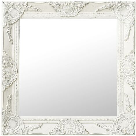 FIMEI Miroir mural style baroque 50x50 cm Blanc